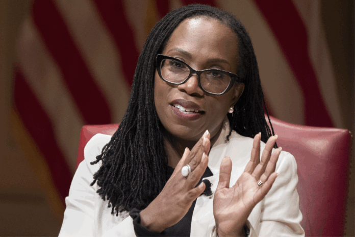 Supreme Court Justice Ketanji Brown Jackson speaks to the 2025 Supreme Court Fellows Program, Feb. 13, 2025, at the Library of Congress in Washington. | Jacquelyn Martin/AP